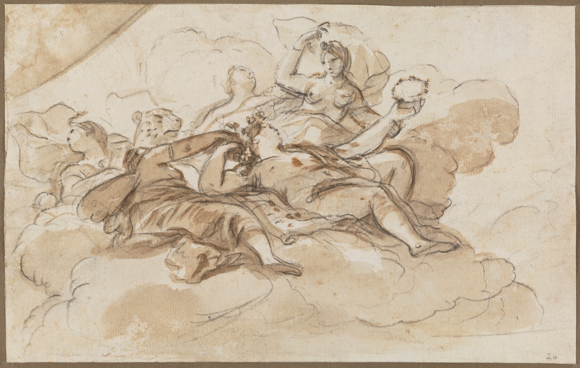 Bacchus surrounded by nymphs
